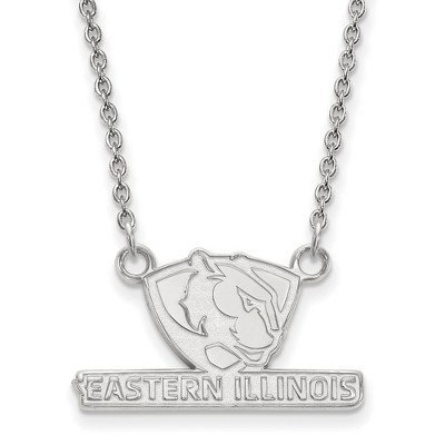 Black Bow Jewelry 10k White Gold Eastern Illinois Panthers NCAA Necklace 18 Inch