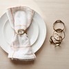Storied Home 4-Piece Brass Chain Shaped Napkin Rings with Leather Tie, Brass - 3 of 3