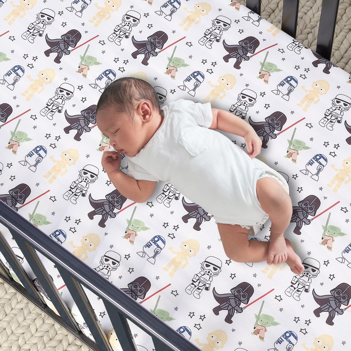 Lambs & Ivy Star Wars Classic Fitted Crib/Toddler Sheet - Yoda/Darth Vader - thumbnail 2