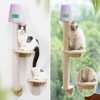 Mewoofun Pet Beds 2 in 1 Wall Mounted Cat Scratcher, Cat Window Perch Hammock Bed with Scratching Post and Climbing Steps, White, 32.7"*14.1"*10.7" - 2 of 4