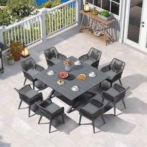 PURPLE LEAF Outdoor Dining Set All-Weather PE Rattan Outdoor Patio Furniture Set with All Aluminum Frame Table and Chairs Set - 1 of 4