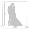 Garvee 8FT x 8FT Metal Square Backdrop Stand, Wedding Arch, Square Arch Stand for Ceremony Birthday Party Outdoor Indoor Celebration Decor, White - 3 of 4
