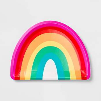 10ct Rainbow Shaped Snack Plates - Spritz™