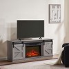 CENGHU Fireplace TV Stand for Television up to 65" with Storage, Modern Mid Century Entertainment Center with Cabinet and Shelves, Grey - 2 of 4