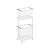 Yamazaki Home - Rolling Laundry Cart + Wire Baskets (38" H) - Steel + Wood - 4 of 4