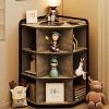 Wooden Corner Cube Storage, 9 Cube Corner Bookshelf, Metal Frame Corner Toy Storage for Playroom, Living Room, Bedroom, Grey - 4 of 4