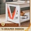 Coffee Table 43" with Storage Shelf and Sturdy V-Shaped Support, Farmhouse Wood Center Table for Living Room, Bedroom, Office, Balcony - 4 of 4