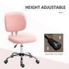 Cute Armless Office Chair, Teddy Fleece Fabric Computer Desk Chair, Vanity Task Chair with Adjustable Height, Swivel Wheels, Mid Back - 4 of 4