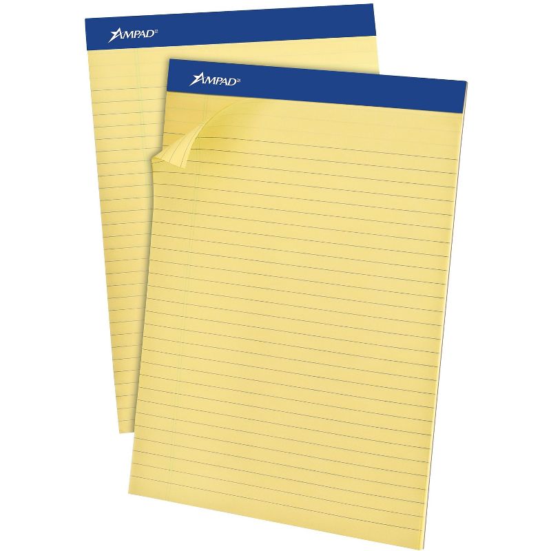 Ampad Recycled Writing Pads 8 1/2 x 11 3/4 Canary 50 Sheets Dozen 20270, 3 of 4