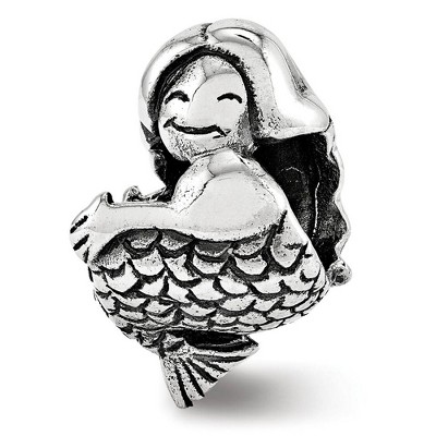 Black Bow Jewelry Sterling Silver 3D Mermaid Bead Charm