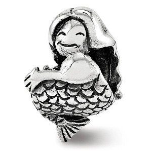 Black Bow Jewelry Sterling Silver 3D Mermaid Bead Charm - 1 of 3