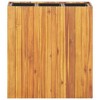 vidaXL Garden Raised Bed with 3 Pots, Solid Acacia Wood - Weather Resistant Outdoor Planter Box for Flowers/Herbs - Natural Wood Finish Garden Decor - 2 of 4