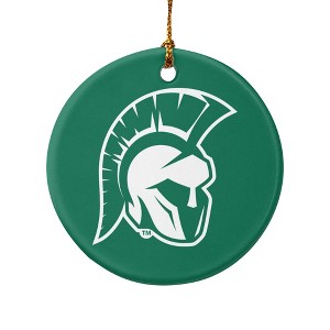 Illinois Wesleyan University Primary Logo Porcelain Holiday Christmas Tree Ornament  2.8" (7.1 cm) - 1 of 4