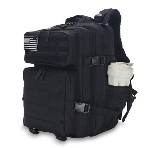Generic 25L Tactical Backpack for Men and Women Military Backpack Army Assault Pack Molle Backpack Small Bug Out Bag Travel Rucksack Daypack (Black) - 1 of 4