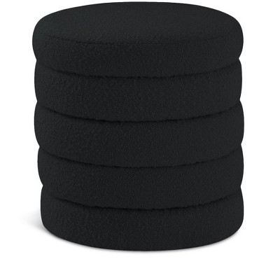 Meridian Furniture,Aphia Boucle Fabric Ottoman/Stool