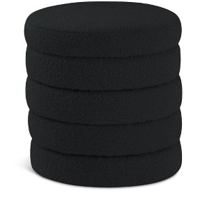 Meridian Furniture,Aphia Boucle Fabric Ottoman/Stool - 1 of 4