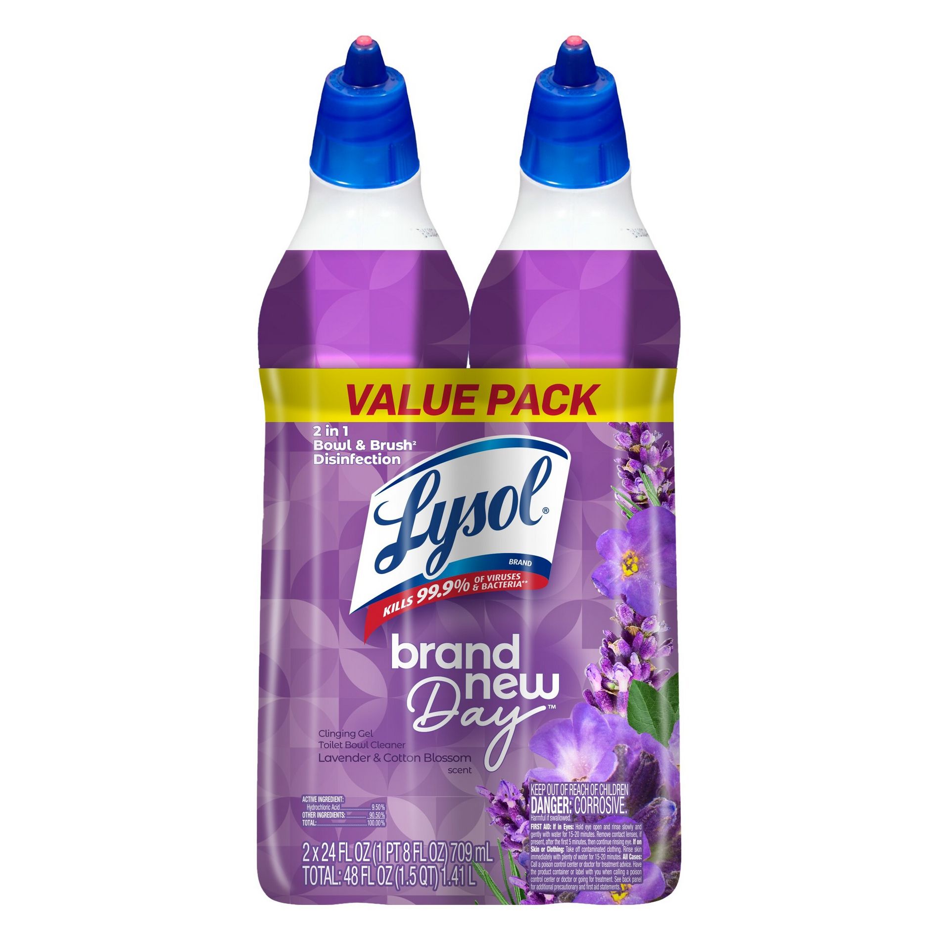 Lysol Lavender Liquid Toilet Bowl Cleaner - 48 fl oz/2ct