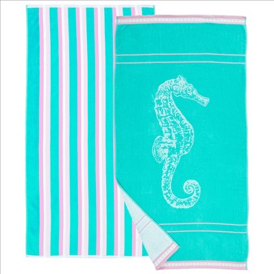 2pk Summer Printed Cotton Beach Towels - Great Bay Home