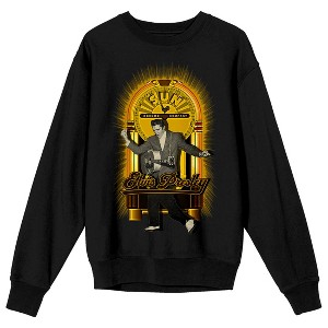 Sun Records Elvis King of Rock and Roll Adult Black Crew Neck Sweatshirt - 1 of 3