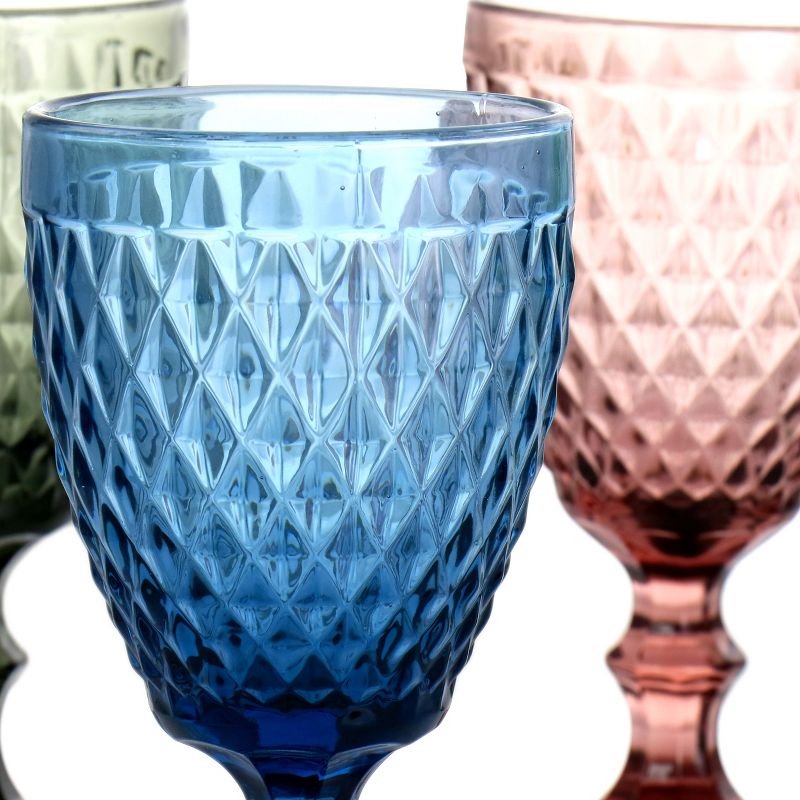 Gibson Home Rainbow Hue 4 Piece Glass Goblet Set in Assorted Colors, 3 of 8