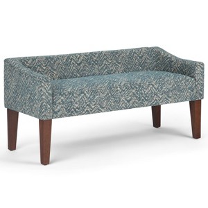 Layla Upholstered Bench Azure Fabric - Wyndenhall, Blue