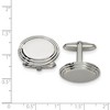 Black Bow Jewelry Men's Stainless Steel Polished Step Edge Cuff Links, 15 x 21mm - 2 of 3