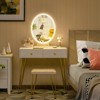 Tangkula Vanity Table Set Makeup Dressing Table Desk with Touch Screen Mirror White - 2 of 4