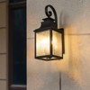 Wellfor 23" Aluminum with Glass Outdoor Wall Light Sconce - Black: Weather-Resistant, E12 Socket, 40W Max - 2 of 4
