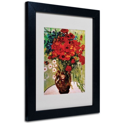 Vincent Van Gogh Daisies and Poppies Framed Canvas Print