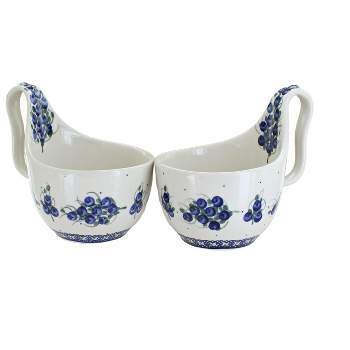 Blue Rose Polish Pottery 378 Millena Soup Mug Set