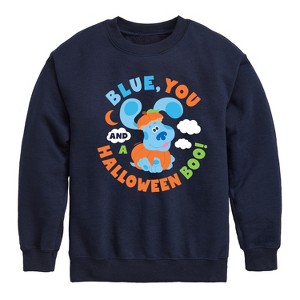 Boys' - Blue's Clues & You! - Blue You And Halloween Boo Graphic Long Sleeve Fleece Sweatshirt - 1 of 4