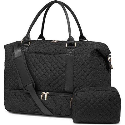 Travel Duffle Bag for Women with Shoe Compartment & Toiletry Bag, Weekender Carry-On Overnight Bag