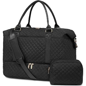 Travel Duffle Bag for Women with Shoe Compartment & Toiletry Bag, Weekender Carry-On Overnight Bag - 1 of 4