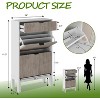 Shoe Storage Cabinet with 2 Flip Drawers, Shoe Organizer, Freestanding Hidden Slim Narrow Shoe Rack - 4 of 4