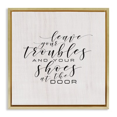 Stupell Industries Troubles & Shoes at Door, 25" x 25"