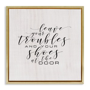 Stupell Industries Troubles & Shoes at Door, 25" x 25" - 1 of 4