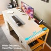 FONTOI 47 Inch Computer Desk Gaming Desk with 6 Drawers Open Shelf Storage Working Table Home Office Desks Study Desk, White, 47.24"* 18.11"*30.31" - 4 of 4