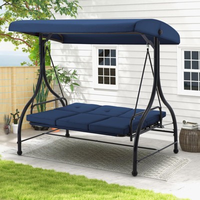 Anybear Deep Blue Outdoor Reclining Swing