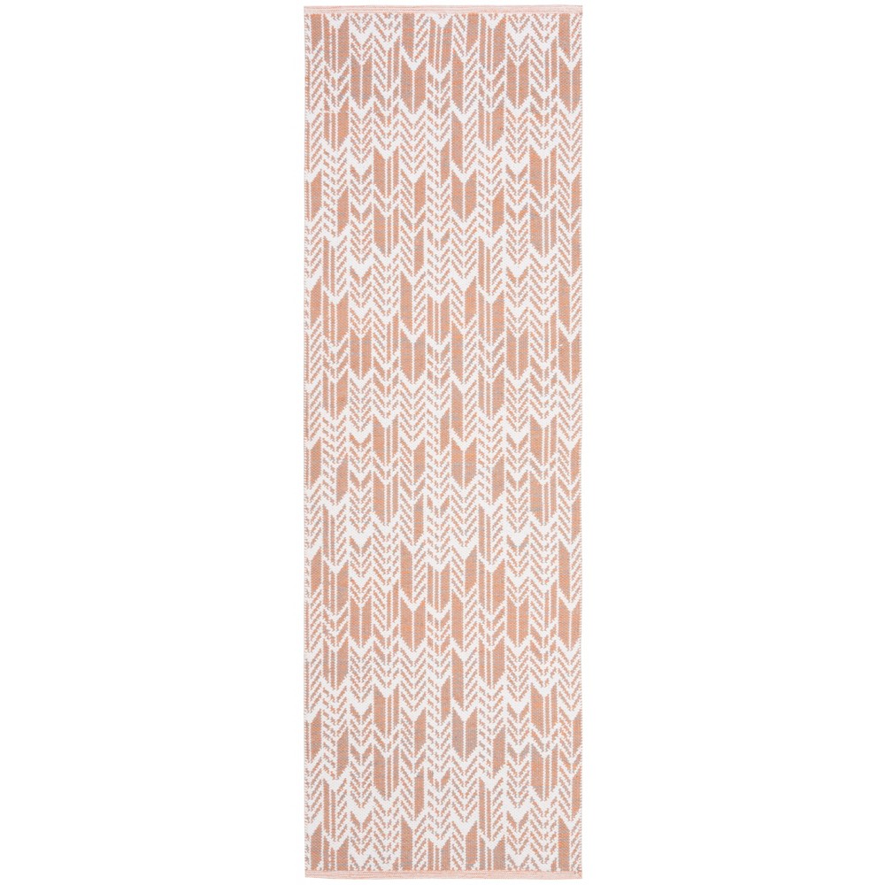 2'3inx7' Runner Shelly Woven Rug Orange/Ivory - Safavieh