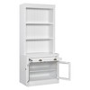 Polibi Modern Display Bookcase with 2 Glass Doors, Adjustable Shelf & Storage Drawer - 3 of 4
