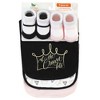 Yoga Sprout Baby Girl Cotton Bibs and Socks, Crown, One Size - 2 of 4