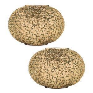 Distressed Flat Metal Vase (Set of 2) - 1 of 3