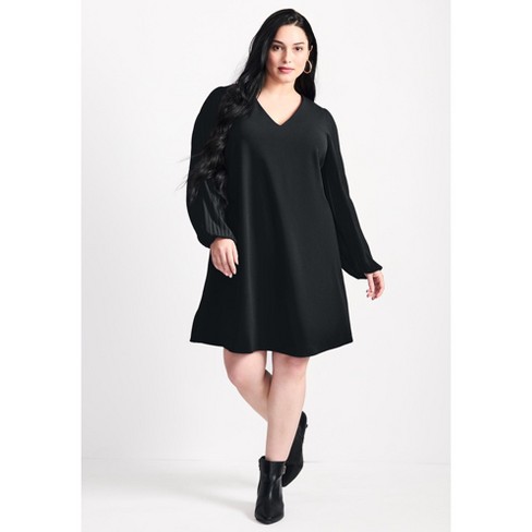 Plus size shift dress with sleeves best sale