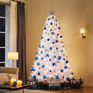 Yaheetech 4.5Ft/6Ft/7.5Ft/9Ft Pre-lit Spruce Artificial Christmas Tree with LED Lights - 1 of 4