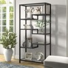 68" 5-Tier Black Metal Book Case with Glass Top Shelves - Henn&Hart - 2 of 4