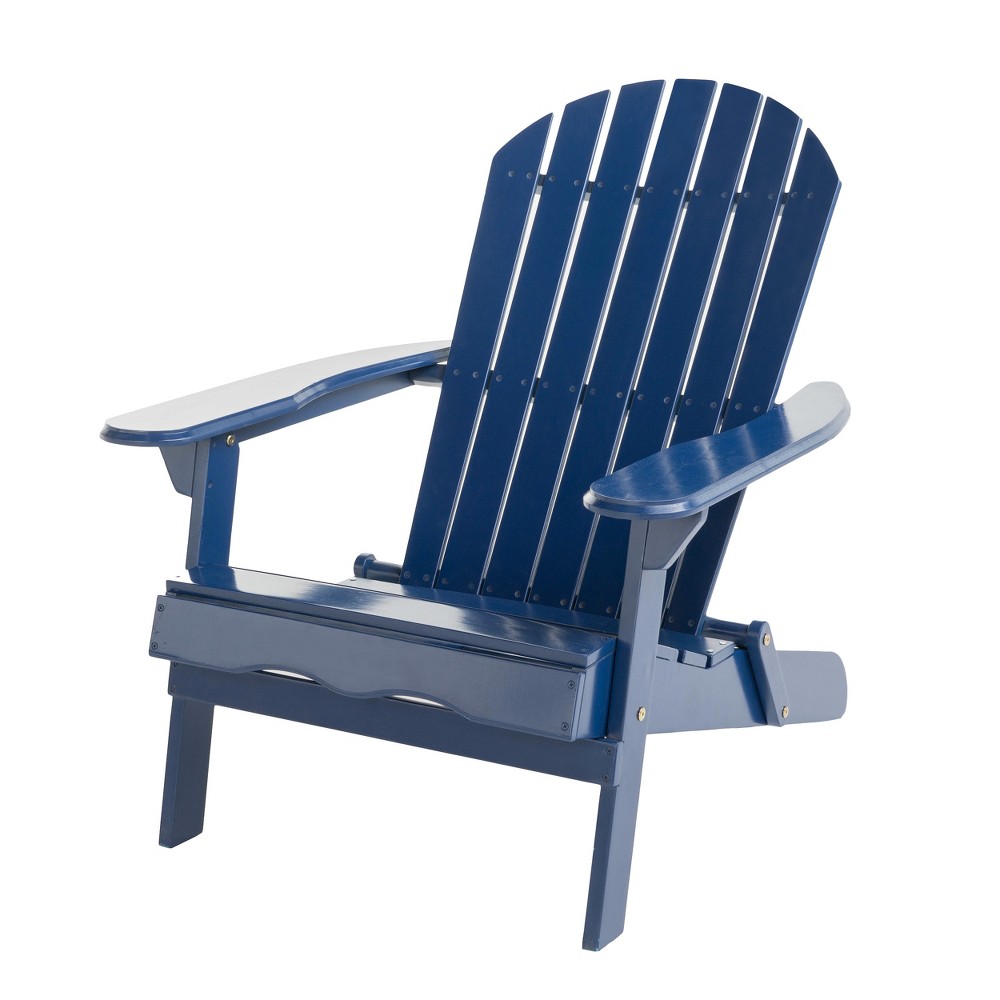 Photos - Garden Furniture Hanlee Folding Wood Adirondack Chair - Navy Blue - Christopher Knight Home