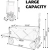 RISOKEYS Collapsible Utility Wagon,with 30% Expandable Tailgate,All-Terrain Beach Wheels,Adjustable Handle for Beach,Camping, Gardening,Outdoor - 3 of 4