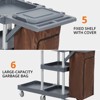 Cleaning Cart, Janitorial Cart - 3 Shelf Trolley with 16-Gallon Trash Bag, 165 Lbs Capacity, 6 Silent Wheels for Hotels, Schools, Offices - 4 of 4