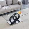Lyngins Modern Minimalist Glass Coffee Table – Clear Glass Top, MDF Base, Circular Support Structure, Eco-Friendly Center Table & Living Room Table - 2 of 4
