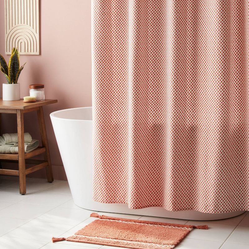 14pc Boho Shower Curtain Set with Rug Pink - Threshold&#8482;, 3 of 6
